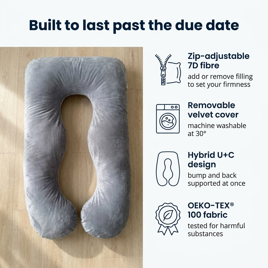 Snugly™ Pregnancy Pillow — The Cocoon That Turns Over With You
